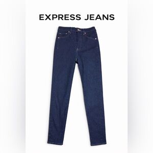 EXPRESS Super High Rise Slim Jeans Dark Wash Size 4R